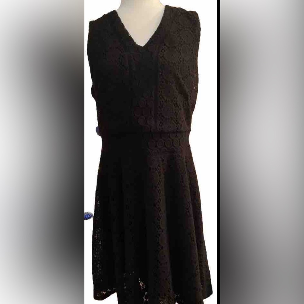 Charter Oak Deep Black Dress Lace sleeveless dress. Macy’s (FlowerShop) NWT